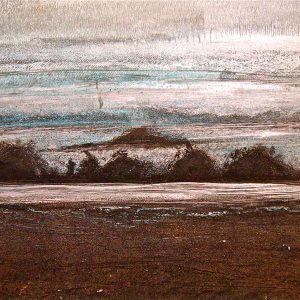 Multiscape | 400mm x 200mm | Mixed media on galvanised metal by Julie Oldfield