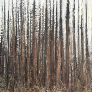 Ponies in the woods, Yawl by Julie Oldfield