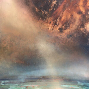 Copper Occlusion | 500mm square | Mixed media on burnt copper