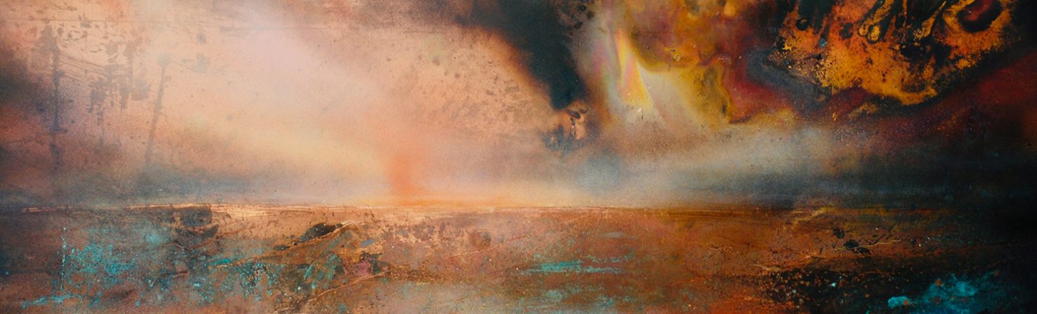 Burnished Sea Light | 1600mm x 500mm | Mixed media on copper sheet