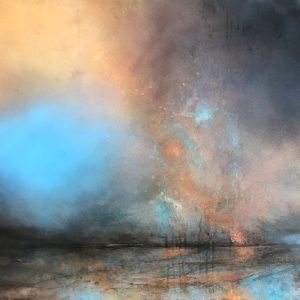 Flawless Azure | 1400mm x 700mm | Mixed media on brass sheet