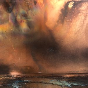 Looming Spire | 400mm x 300mm | Mixed media on copper